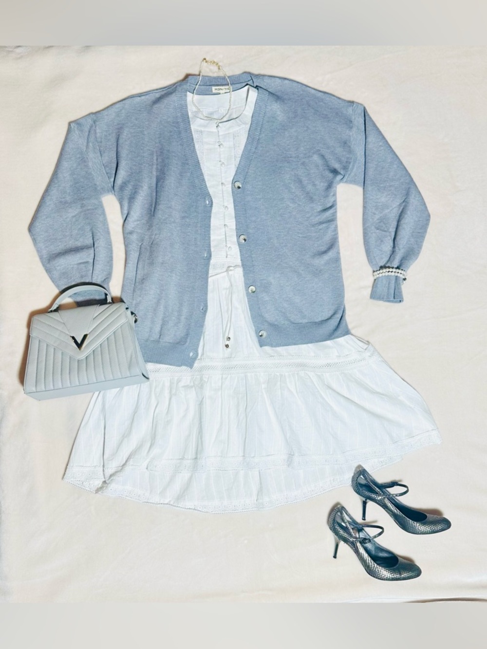 Light Gray Button Up Cardigan